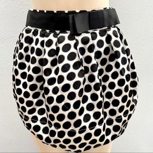 Satin polka dot mini skirt
